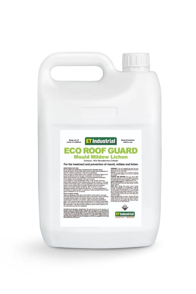 Featured image for “ET Industrial Eco Roof Guard No-Scrub Moss, Mould & Algae Remover”